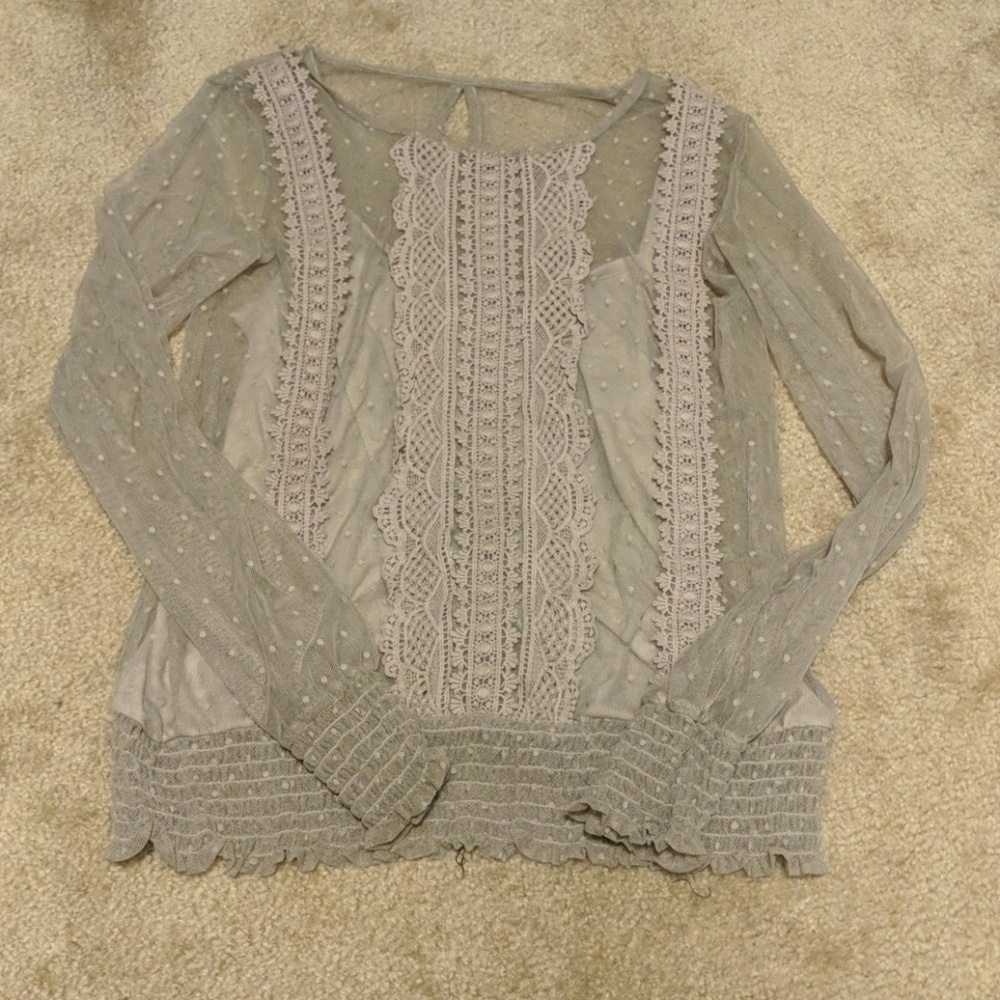 Maurice's Brown Lace Blouse